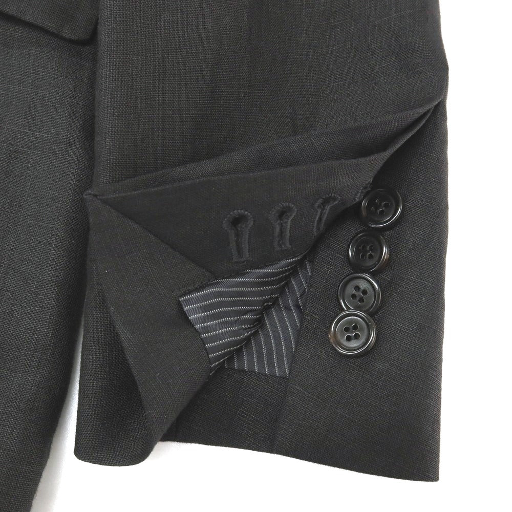 【中古】ディオールオム Dior Homme リネン ボタンレス カジュアルジャケット ブラック【サイズ46】【 状態ランクB 】【 メンズ 】