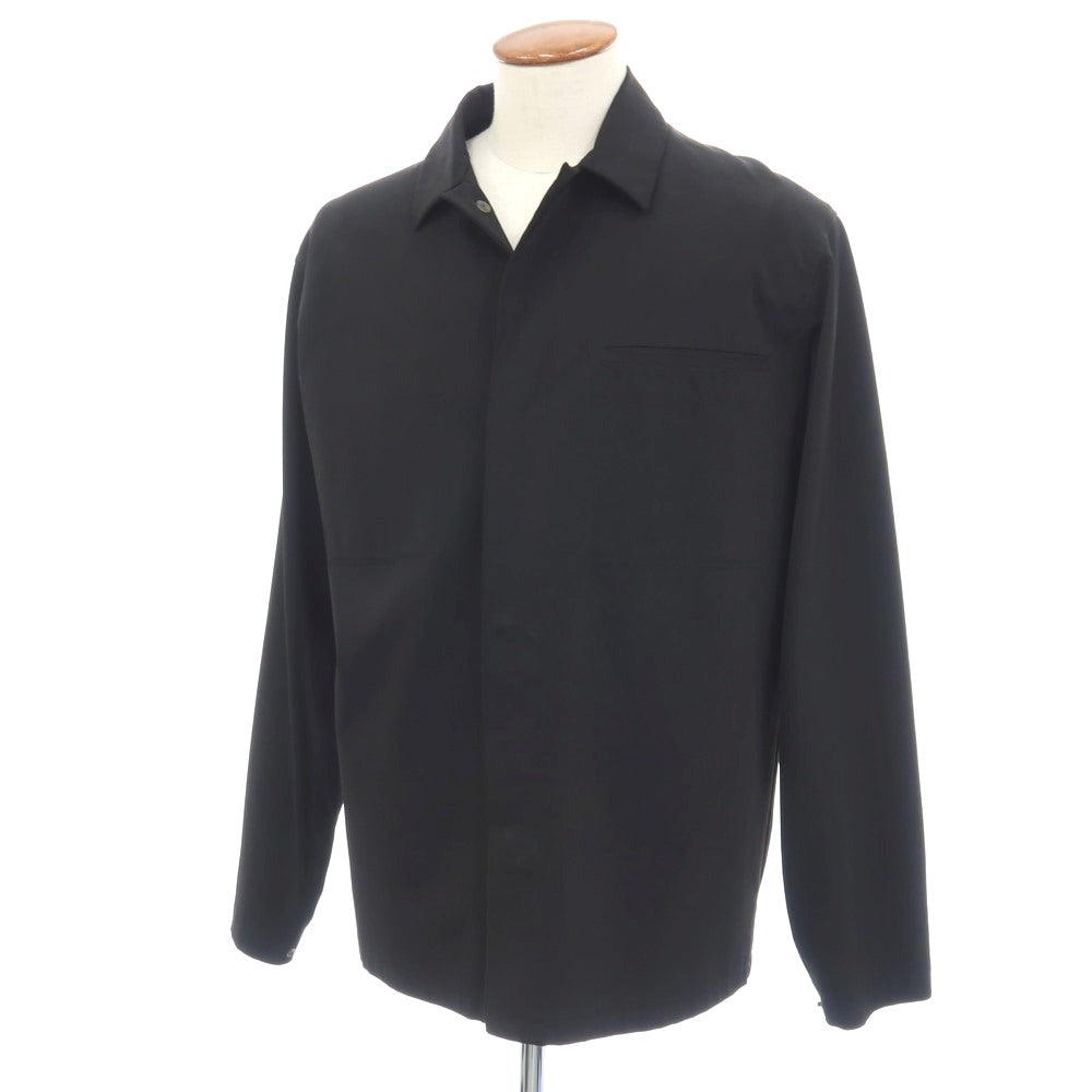 【中古】ジルサンダー JIL SANDER ストレッチ ポリエステル シャツブルゾン ブラック【サイズ48】【 状態ランクC 】【 メンズ 】