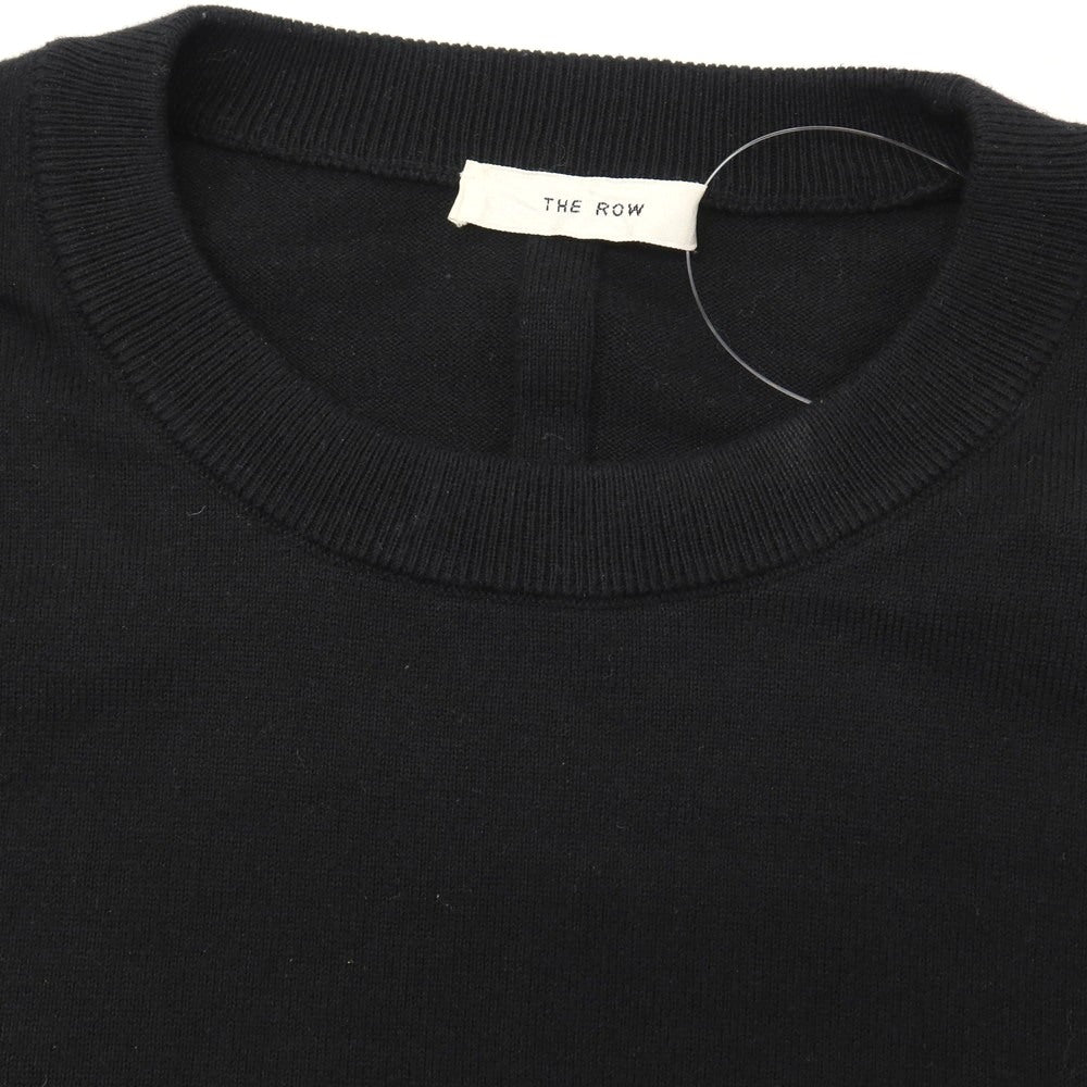 【中古】ザロウ THE ROW コットン クルーネック プルオーバーニット ブラック【サイズL】【 状態ランクB 】【 メンズ 】