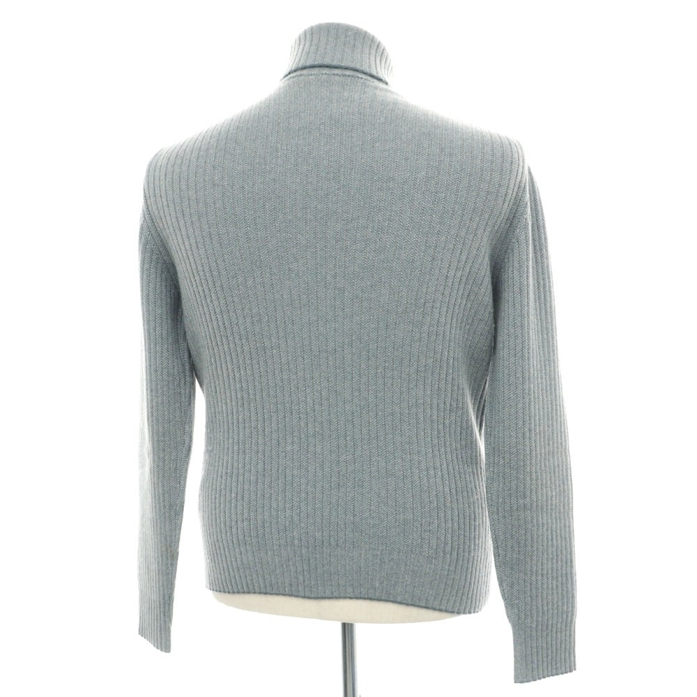 【中古】ロロピアーナ Loro Piana カシミヤ リブ編み タートルネック プルオーバーニット ライトブルー【サイズ50】【 状態ランクC 】【 メンズ 】