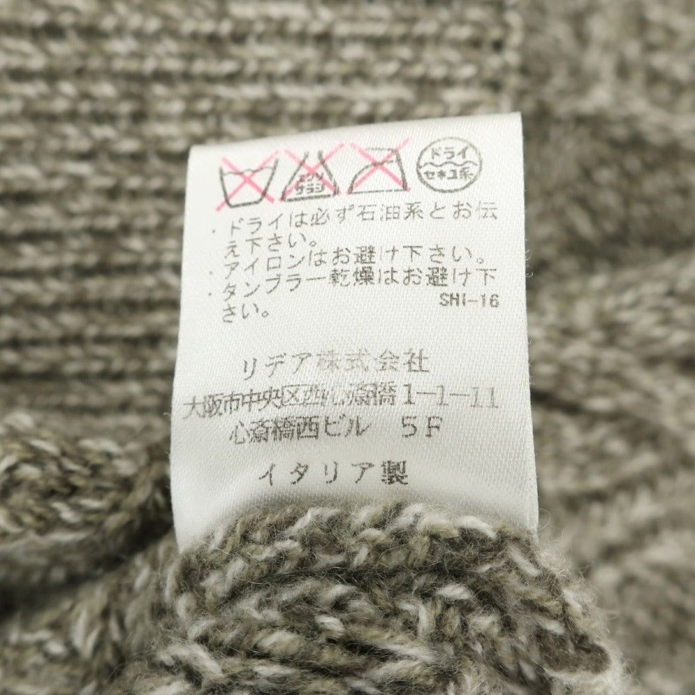 【中古】クルチアーニ CRUCIANI カシミヤ ケーブル編み タートルネック プルオーバーニット オリーブグリーンxホワイト【サイズ48】【 状態ランクC 】【 メンズ 】