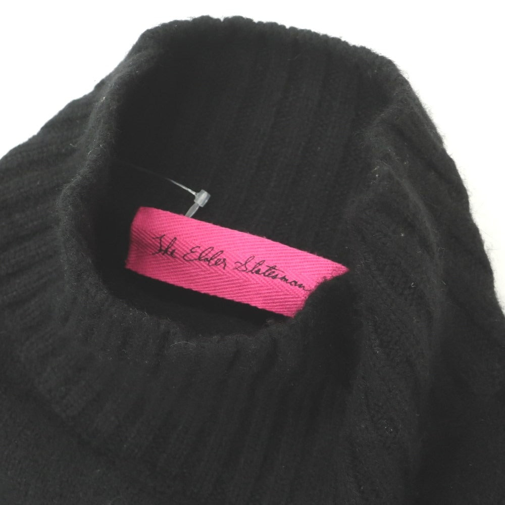 【中古】ジエルダーステイツマン The Elder Statesman カシミヤ ハイネック プルオーバーニット ブラック【サイズM】【 状態ランクB 】【 メンズ 】