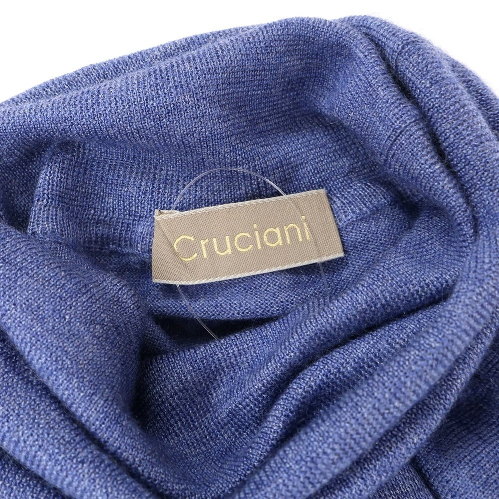 【中古】クルチアーニ CRUCIANI ハイゲージ カシミヤシルク タートルネック プルオーバーニット スマルトブルー【サイズ50】【 状態ランクC 】【 メンズ 】