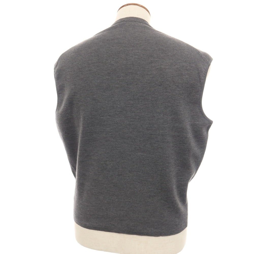 【中古】ジルサンダー JIL SANDER ウール Vネック ニットベスト グレー【サイズ表記なし(M位)】【 状態ランクB 】【 メンズ 】