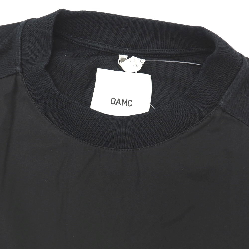 【中古】オーエーエムシー OAMC コットン 切り替えデザイン クルーネック 半袖Tシャツ ブラック【サイズL】【 状態ランクB 】【 メンズ 】