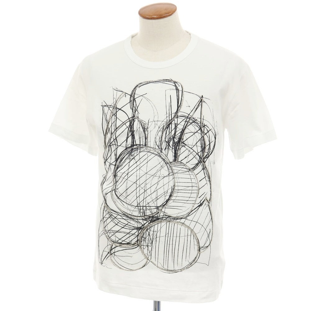 【中古】コムデギャルソンオムプリュス COMME des GARCONS HOMME PLUS プリント チェーンデザイン クルーネック 半袖Tシャツ ホワイト【サイズM】【 状態ランクB 】【 メンズ 】
