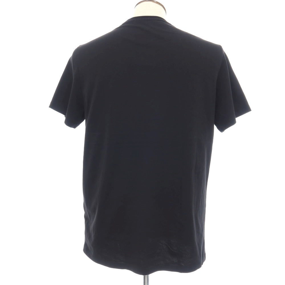 【中古】ニールバレット NEIL BARRETT コットン 異素材切り替えデザイン クルーネック 半袖Tシャツ ブラック【サイズL】【 状態ランクB 】【 メンズ 】
