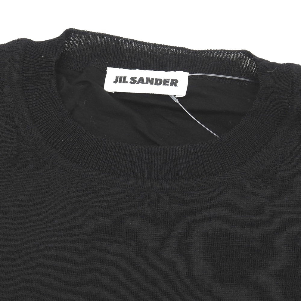 【中古】ジルサンダー JIL SANDER ウール×コットン クルーネック 半袖Tシャツ ブラック【サイズ46】【 状態ランクB 】【 メンズ 】