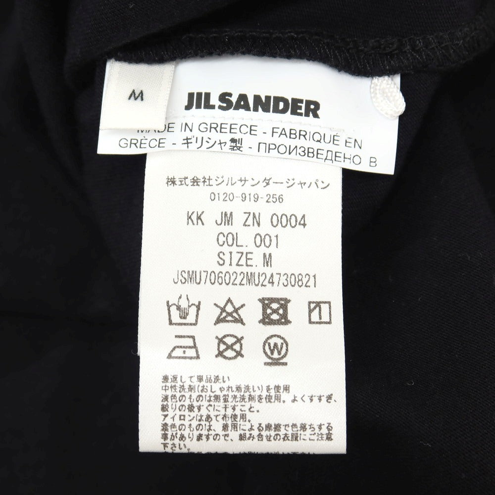 【中古】ジルサンダー JIL SANDER コットン モックネック 半袖Tシャツ ブラック【サイズM】【 状態ランクB 】【 メンズ 】
