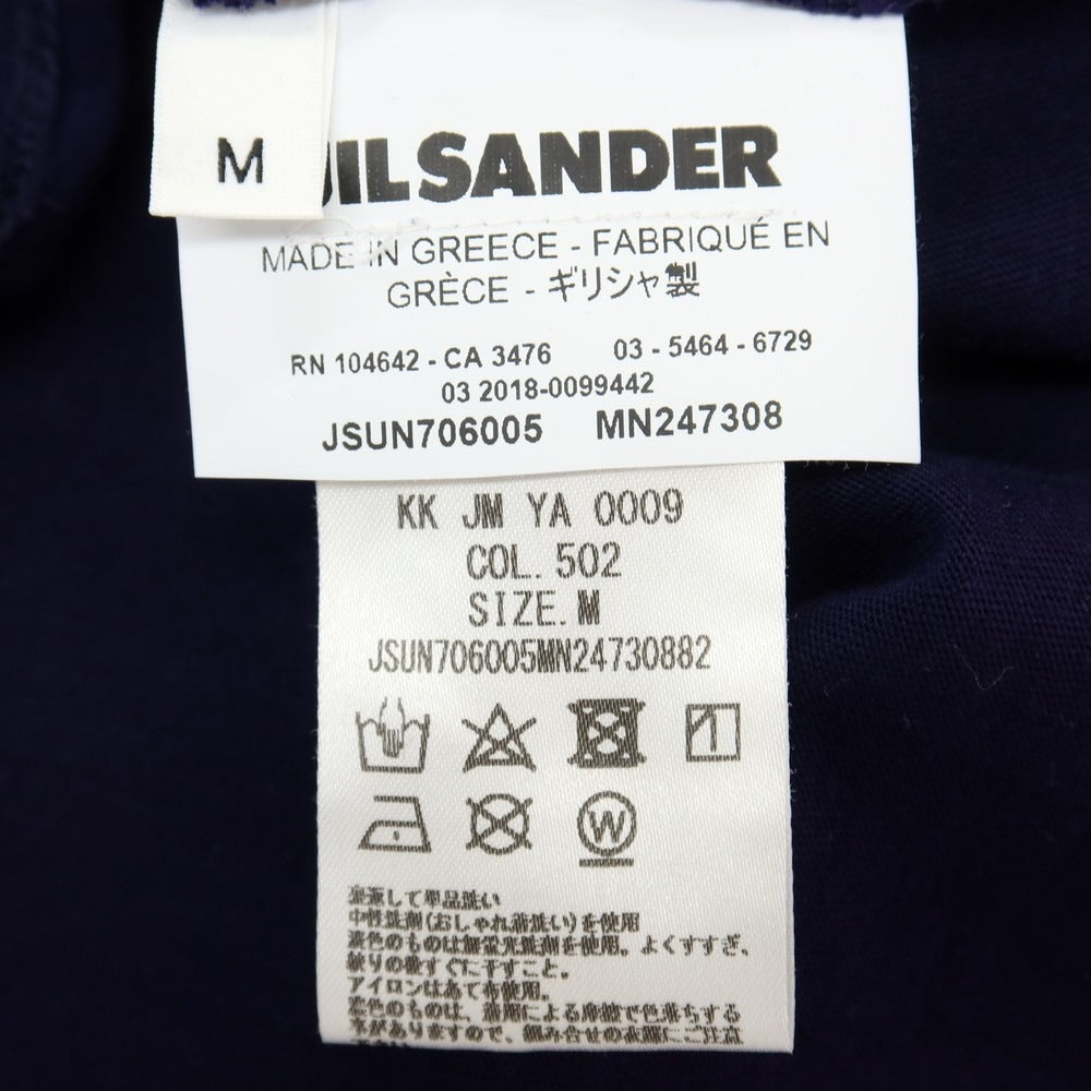 【中古】ジルサンダー JIL SANDER コットン クルーネック 半袖Tシャツ パープル【サイズM】【 状態ランクB 】【 メンズ 】