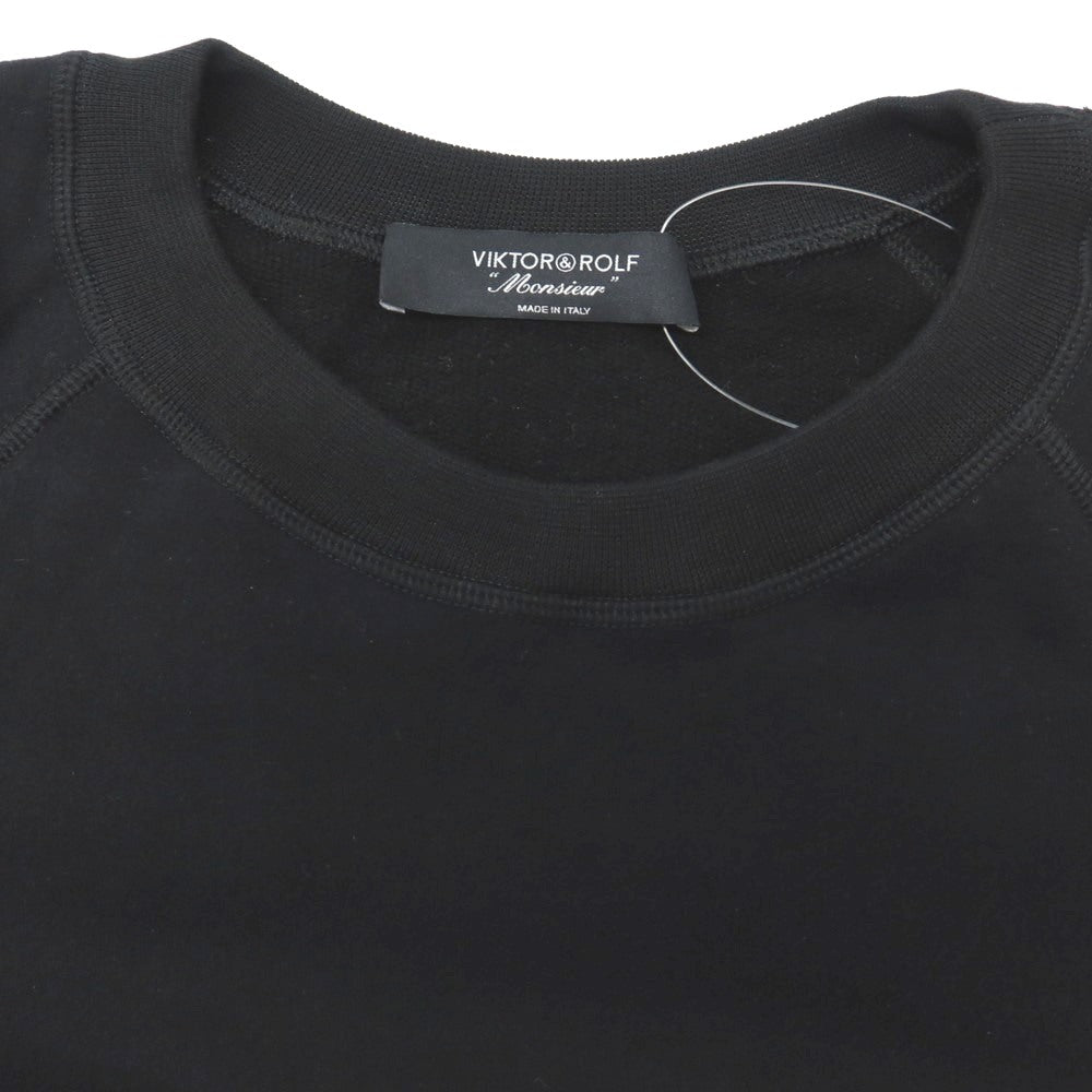 【中古】ヴィクターアンドロルフ ムッシュ VIKTOR & ROLF MONSIEUR コットン クルーネック スウェット ブラック【サイズ46】【 状態ランクB 】【 メンズ 】