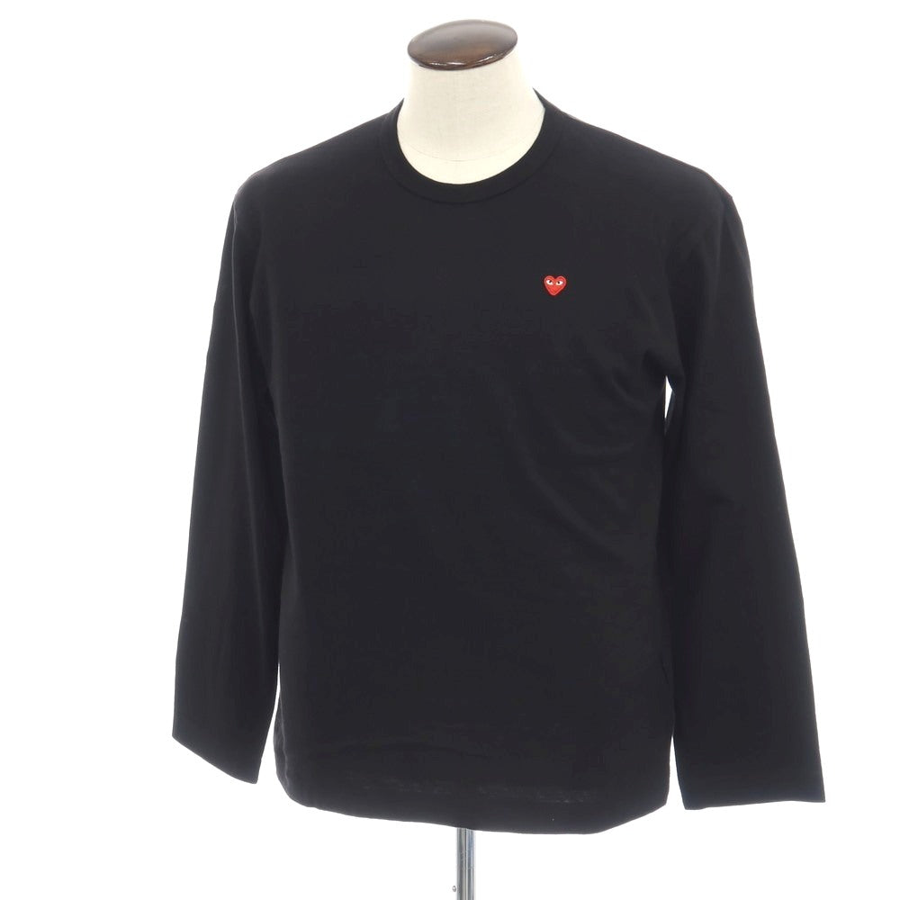 【中古】プレイコムデギャルソン PLAY COMME des GARCONS コットン クルーネック 長袖Tシャツ ブラック【サイズXL】【 状態ランクB 】【 メンズ 】
