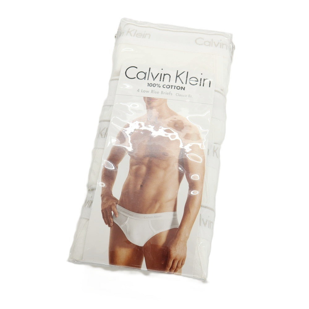 【中古】【未使用】カルバンクライン Calvin Klein ローライズ ブリーフ クラシックフィット 4枚組 アンダーウェア 下着 ホワイト【サイズM】【 状態ランクS 】【 メンズ 】