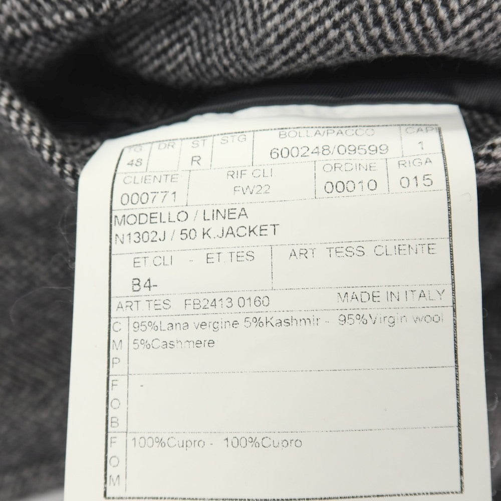 【中古】ボリオリ BOGLIOLI K.JACKET ウールカシミヤ ヘリンボーン 2B テーラードジャケット ホワイトxブラック【サイズ48】【 状態ランクB 】【 メンズ 】