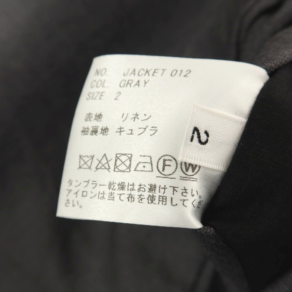 【中古】【未使用】ユーゲン HEUGN リネン 2B カジュアルジャケット グレー【サイズ2】【 状態ランクS 】【 メンズ 】