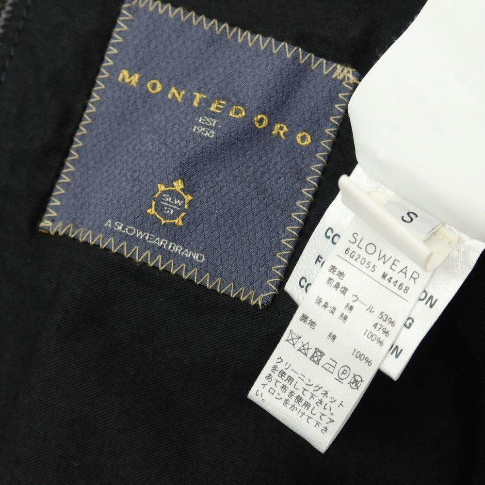 【中古】モンテドーロ Montedoro ウールコットン グレンチェック カジュアル系ジレ ベスト グレー【サイズS】【 状態ランクB 】【 メンズ 】