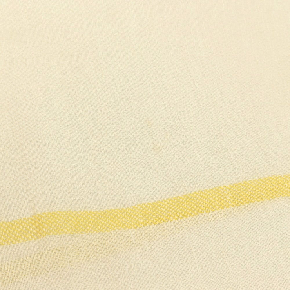 【中古】マーガレットハウエル MARGARET HOWELL リネン系 大判 ストール アイボリーxイエロー【 状態ランクC 】【 メンズ 】