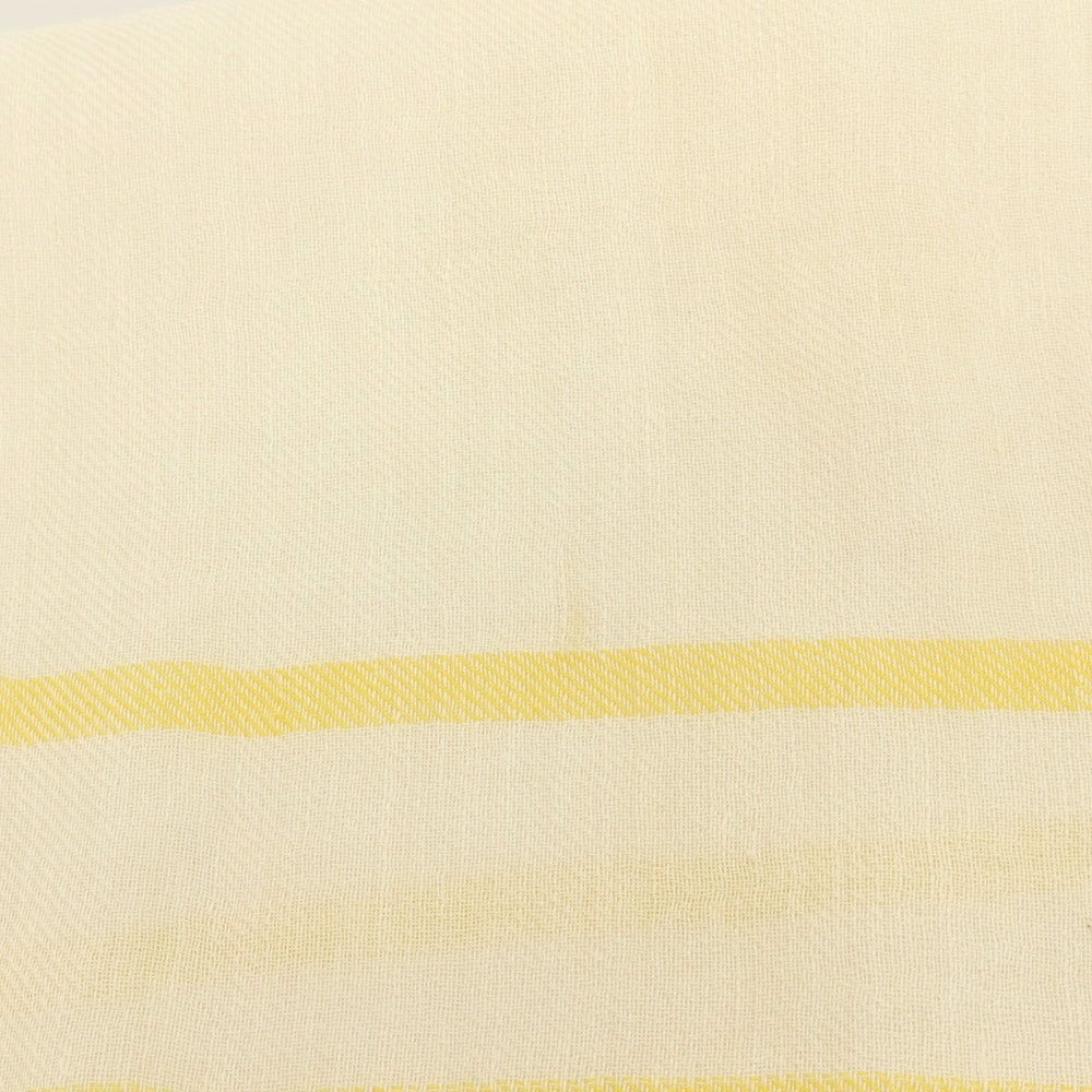 【中古】マーガレットハウエル MARGARET HOWELL リネン系 大判 ストール アイボリーxイエロー【 状態ランクC 】【 メンズ 】