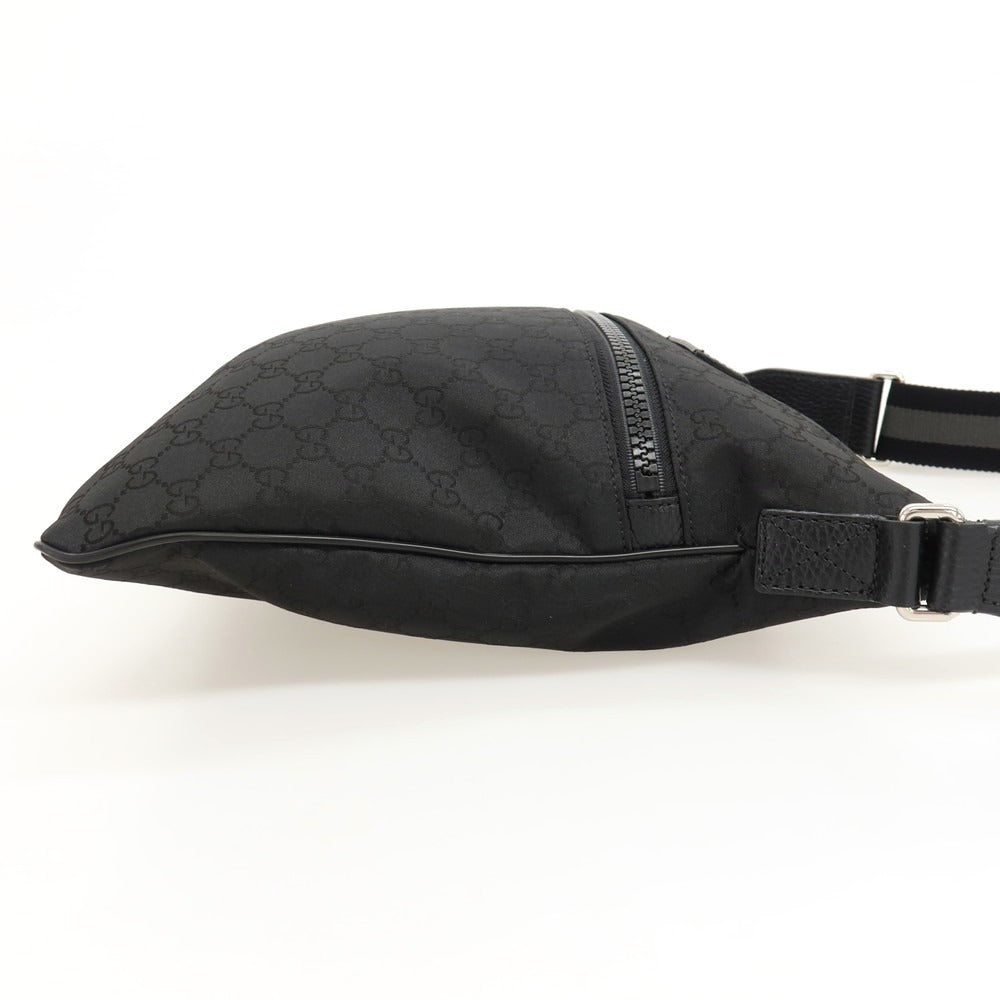 【中古】グッチ GUCCI 449184 GG柄 ナイロン レザー ショルダーバッグ ブラック【 状態ランクB 】【 メンズ 】