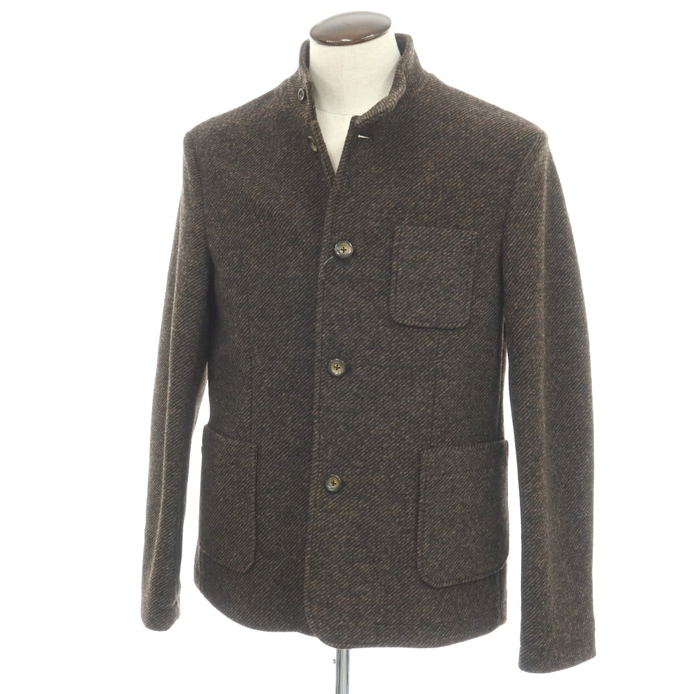 【新品】ガウディ GAUDI ポリエステル スタンドカラー ボンディング ジャケット ブラウンxブラック【サイズL】【 状態ランクN 】【 メンズ 】