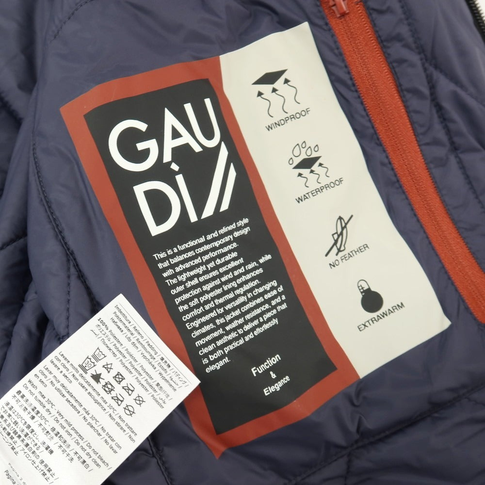 【新品】ガウディ GAUDI ポリエステルレーヨンポリウレタン ダンボールニット 中綿ブルゾン ネイビー【サイズL】【 状態ランクN 】【 メンズ 】