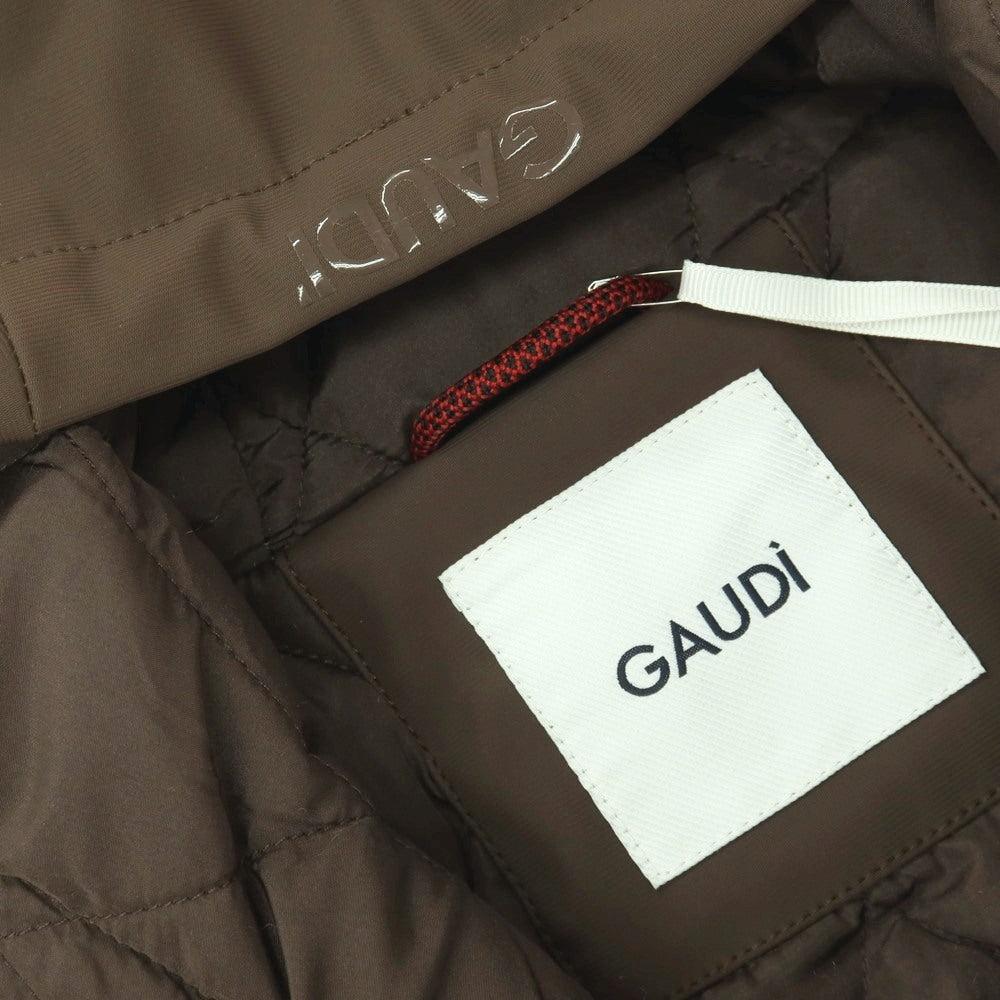 【新品】ガウディ GAUDI ナイロンポリウレタン フーデッド 中綿ブルゾン ブラウン【サイズL】【 状態ランクN 】【 メンズ 】