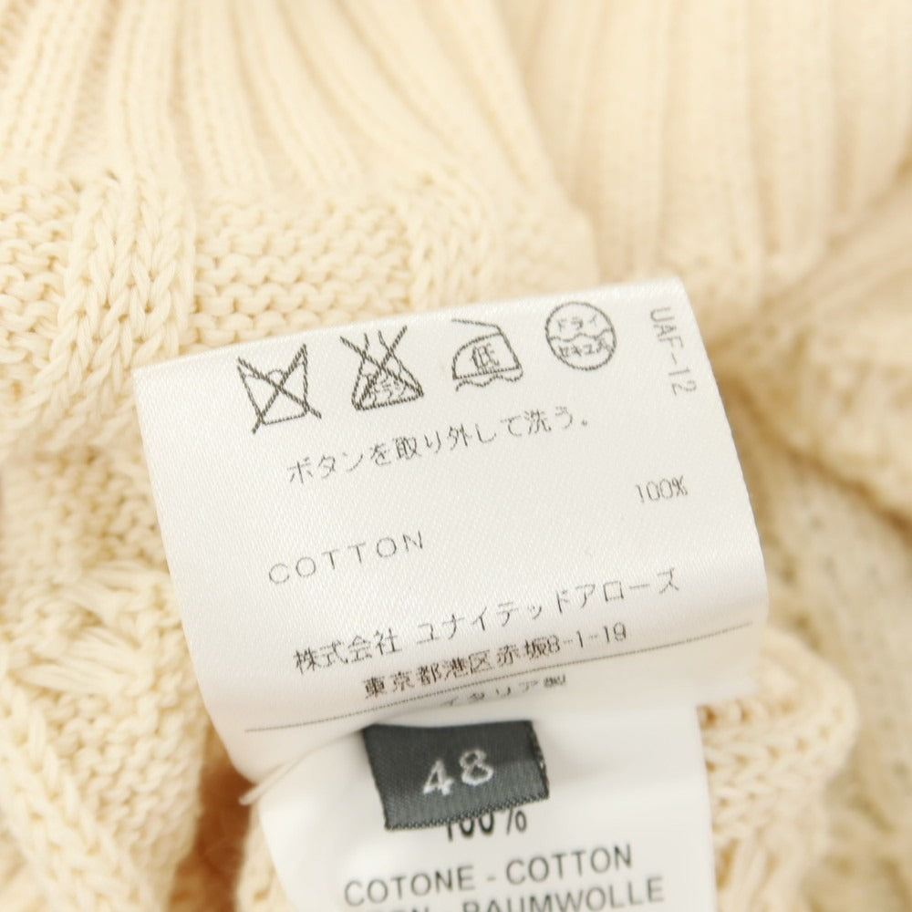 【中古】ヤード YARD ケーブル編み コットン ニット カーディガン ライトベージュ【サイズ48】【 状態ランクC 】【 メンズ 】