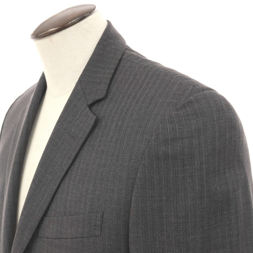 【中古】ブルックスブラザーズ Brooks Brothers Milano サクソンウール ストライプ 2つボタンスーツ グレー【サイズ40REG/34W】【 状態ランクC 】【 メンズ 】