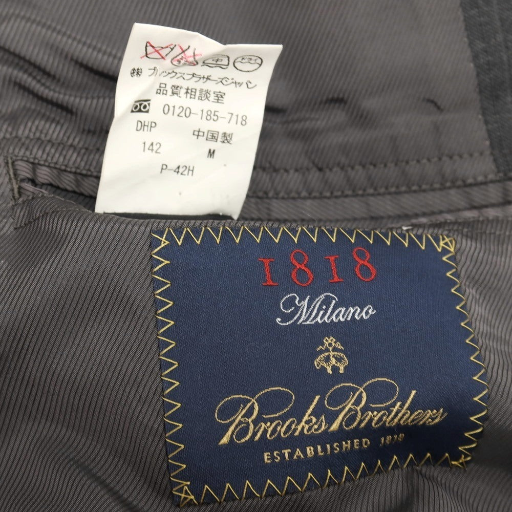 【中古】ブルックスブラザーズ Brooks Brothers Milano サクソンウール ストライプ 2つボタンスーツ グレー【サイズ40REG/34W】【 状態ランクC 】【 メンズ 】