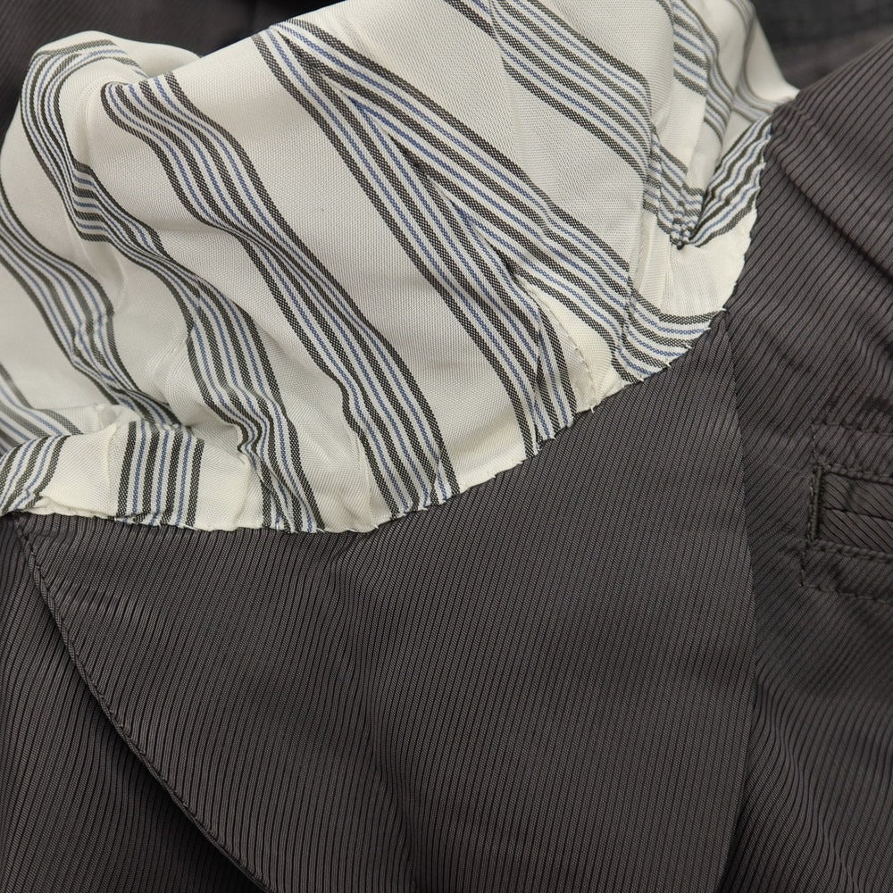 【中古】ブルックスブラザーズ Brooks Brothers Milano サクソンウール ストライプ 2つボタンスーツ グレー【サイズ40REG/34W】【 状態ランクC 】【 メンズ 】