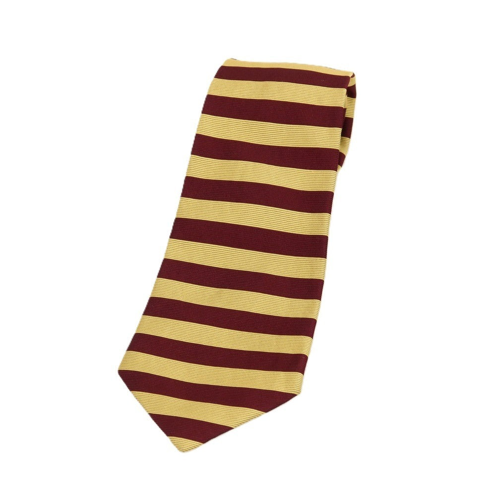 【中古】ブルックスブラザーズ Brooks Brothers MAKERS シルク ボーダー柄ネクタイ イエローxバーガンディ【 状態ランクB 】【 メンズ 】
