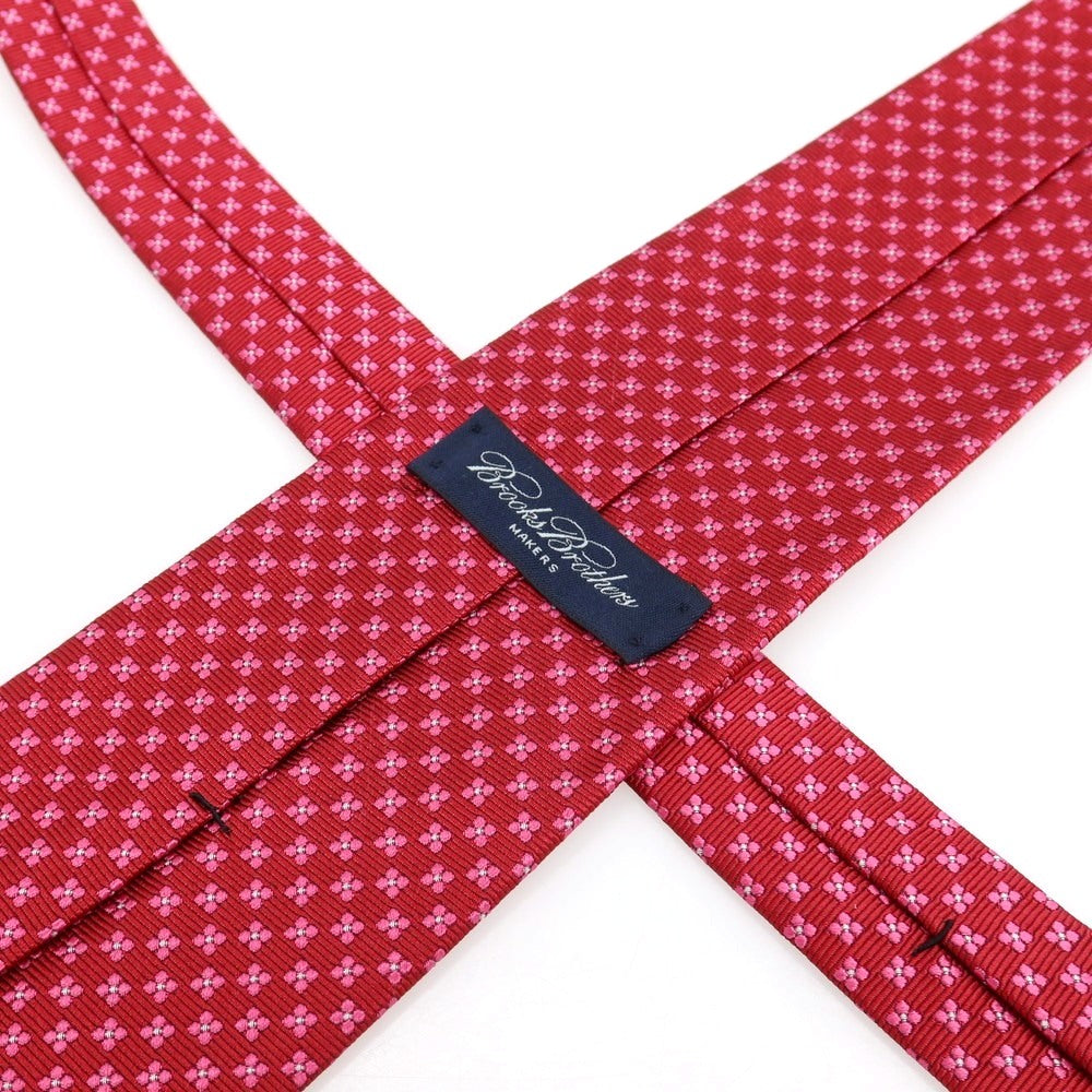 【中古】ブルックスブラザーズ Brooks Brothers MAKERS シルク 小紋柄ネクタイ レッドxピンク【 状態ランクB 】【 メンズ 】