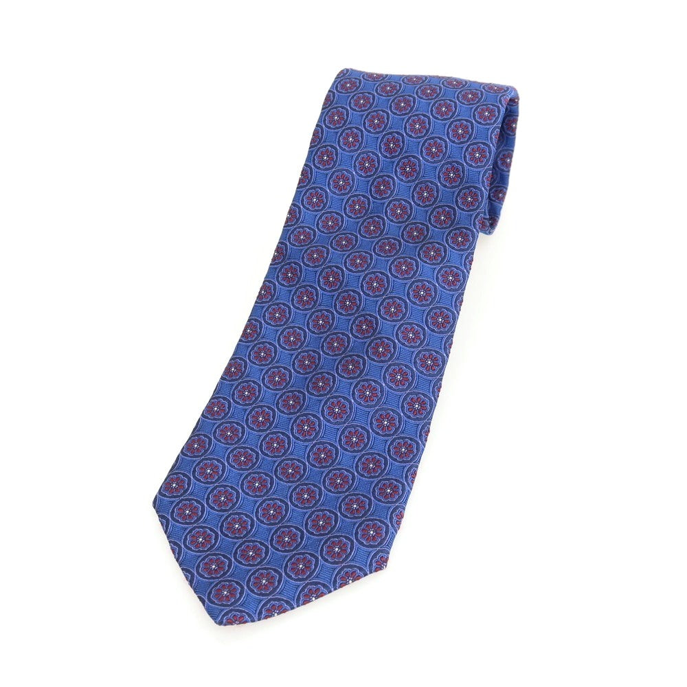 【中古】ブルックスブラザーズ Brooks Brothers Makers and Merchants シルク 小紋柄ネクタイ ブルーxバーガンディ【 状態ランクB 】【 メンズ 】
