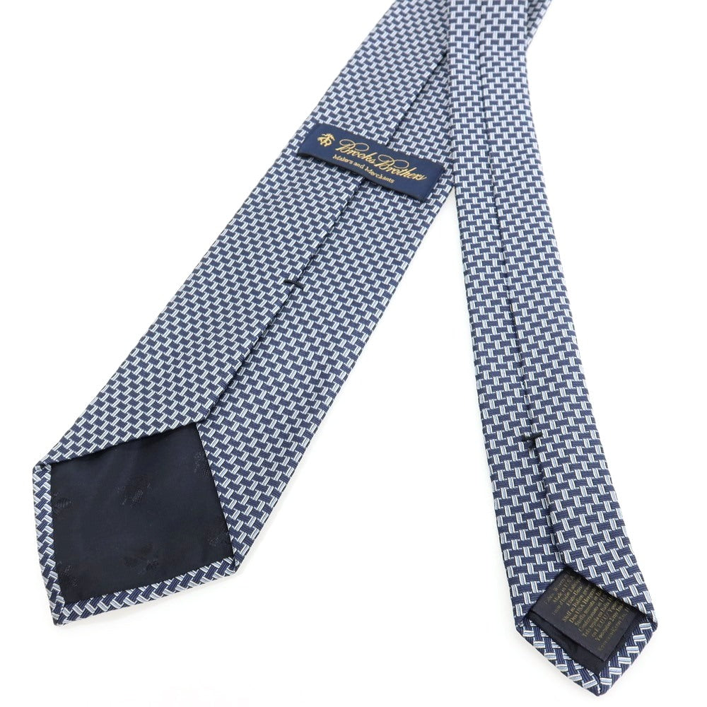 【中古】ブルックスブラザーズ Brooks Brothers Makers and Merchants シルク ネクタイ ネイビーxホワイト【 状態ランクB 】【 メンズ 】