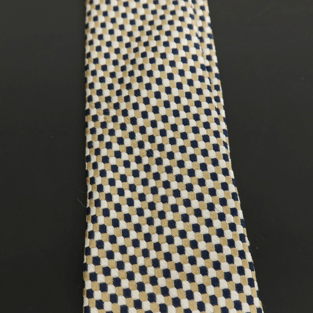 【中古】ブルックスブラザーズ Brooks Brothers MAKERS シルク ネクタイ ベージュxネイビー【 状態ランクC 】【 メンズ 】