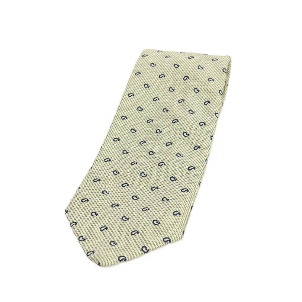 【中古】ブルックスブラザーズ Brooks Brothers MAKERS シルク ストライプ&ペイズリー 小紋柄ネクタイ グリーンxホワイト×ネイビー【 状態ランクB 】【 メンズ 】