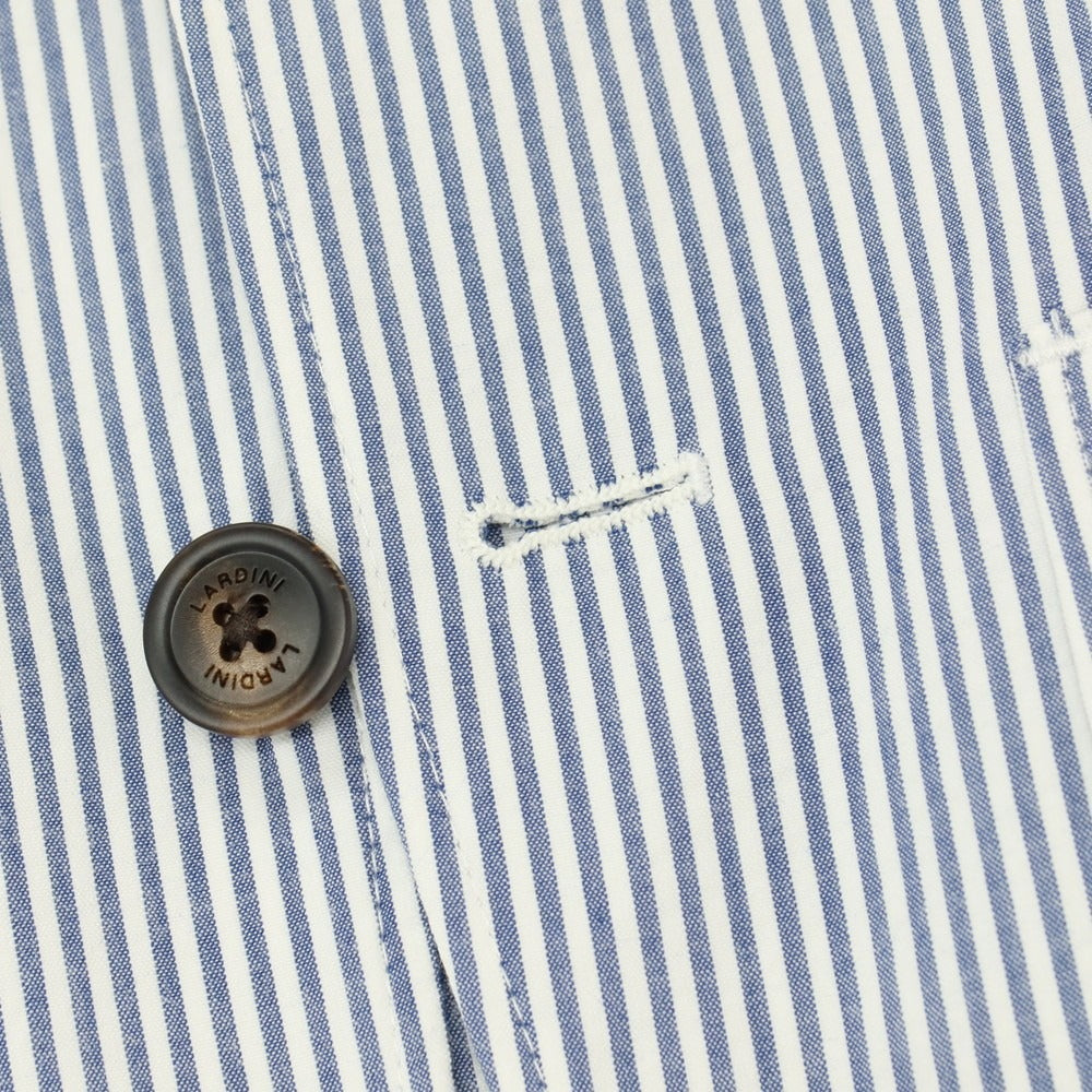 【中古】【未使用】ラルディーニ LARDINI コットン サッカー ストライプ 2B カジュアルジャケット ライトネイビーxホワイト【サイズXS】【 状態ランクS 】【 メンズ 】