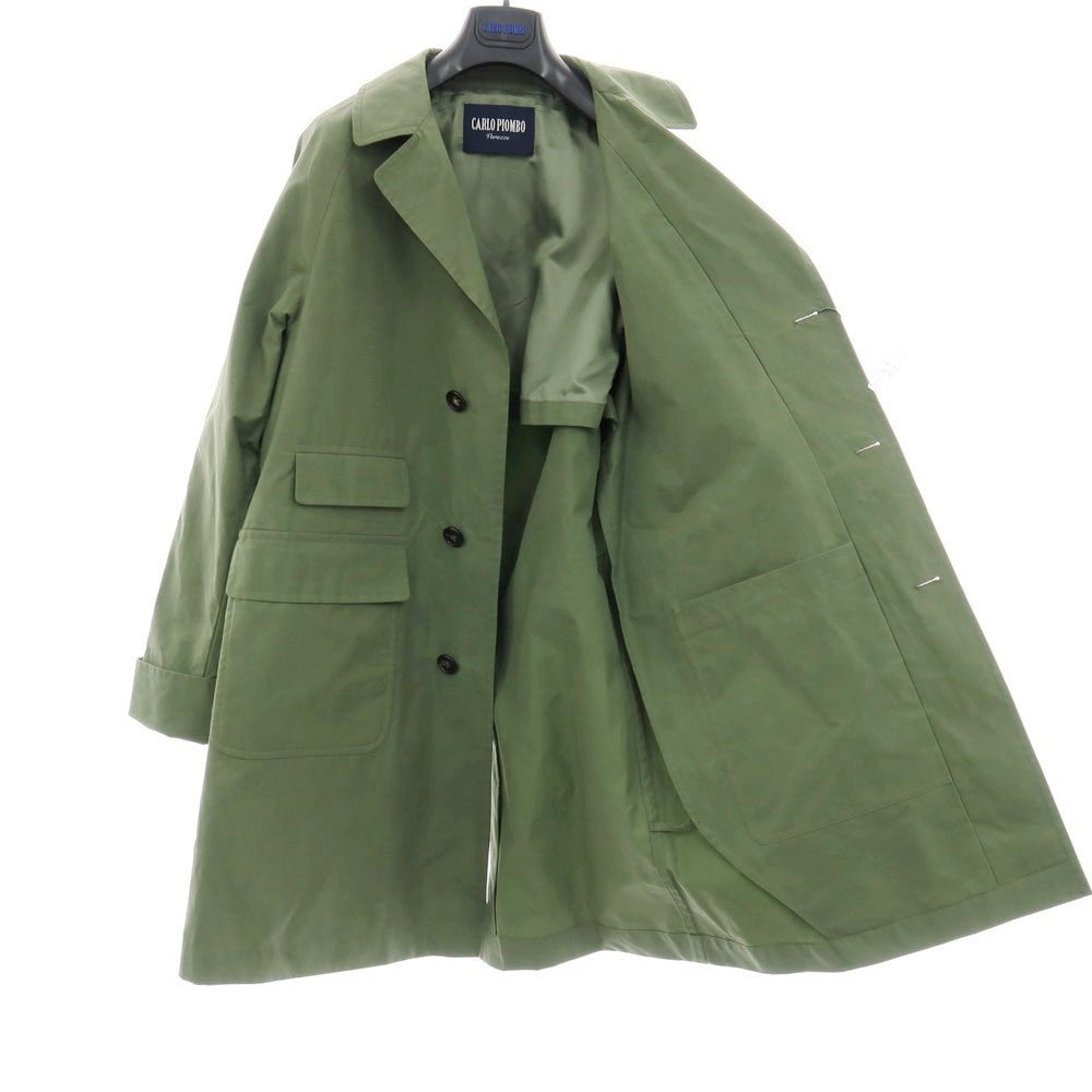 【新品】カルロ ピオンボ CARLO PIOMBO TRENCHD5 ワックスコットン スプリングコート セージグリーン系【サイズ50】【 状態ランクN 】【 メンズ 】