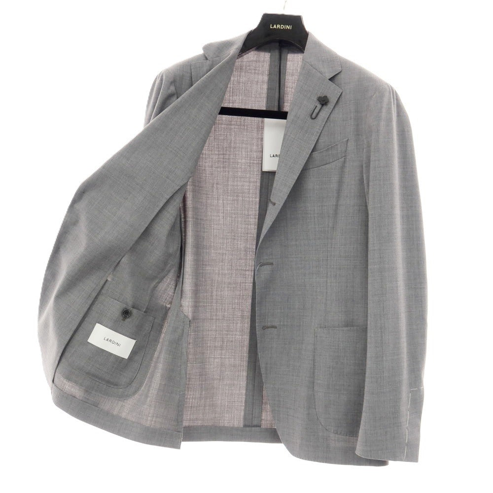 【新品】ラルディーニ LARDINI ストレッチ ポリエステルウール 3つボタンスーツ セットアップ グレー【サイズ46 7REG】【 状態ランクN 】【 メンズ 】