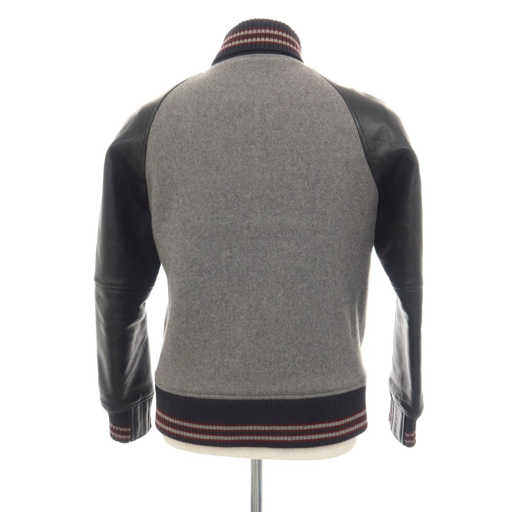 【中古】サイベーシックス SCYE BASICS ウール×カウレザー 中綿入り スタジャン グレーxブラック【サイズ36】【 状態ランクC 】【 メンズ 】