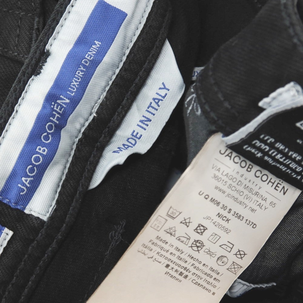 【中古】【未使用】ヤコブコーエン JACOB COHEN NICK ダメージ加工 ストレッチ コットン デニムパンツ ブラック【サイズ28】【 状態ランクS 】【 メンズ 】