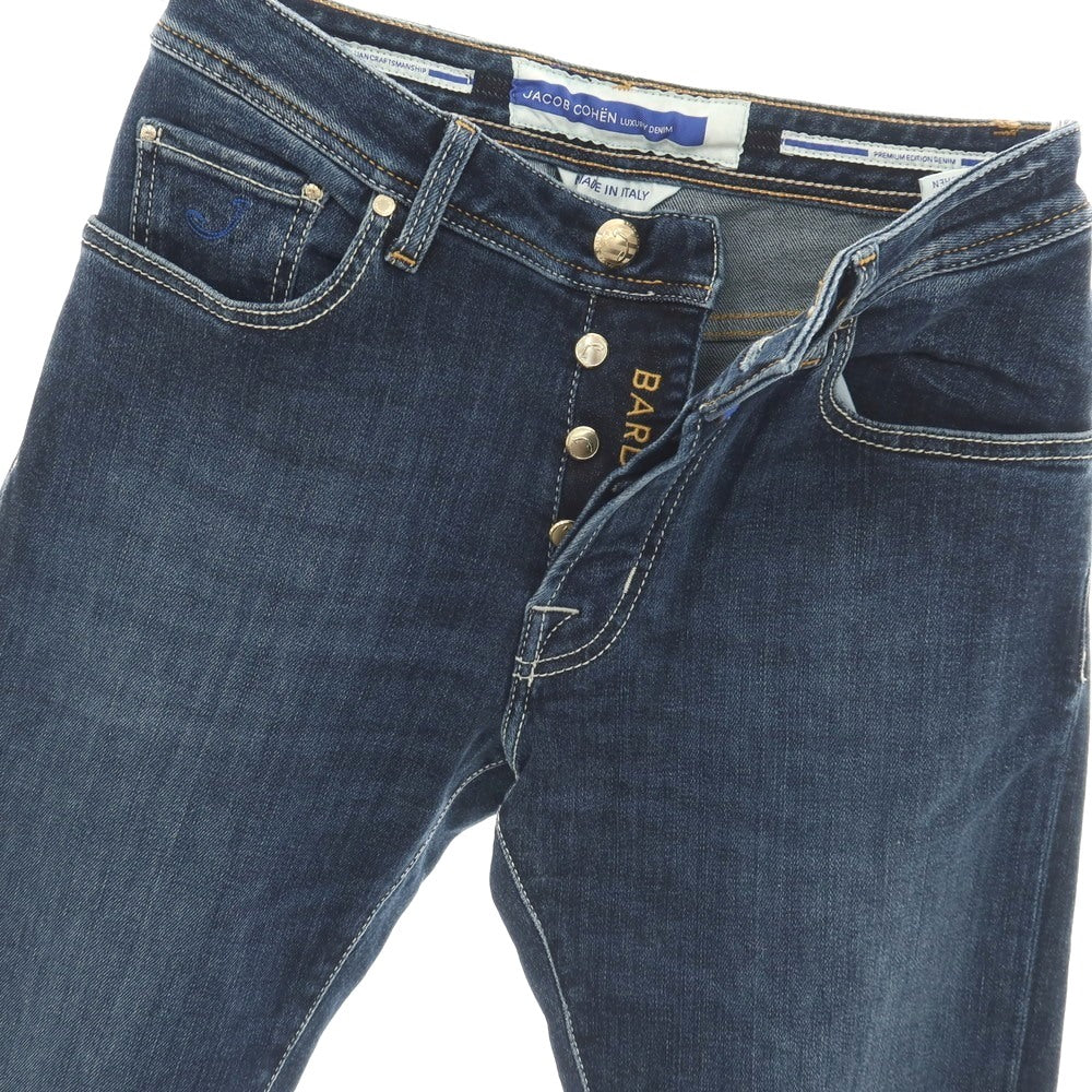【中古】【未使用】ヤコブコーエン JACOB COHEN BARD ストレッチ コットンポリエスエル デニムパンツ ジーンズ ネイビー【サイズ28】【 状態ランクS 】【 メンズ 】