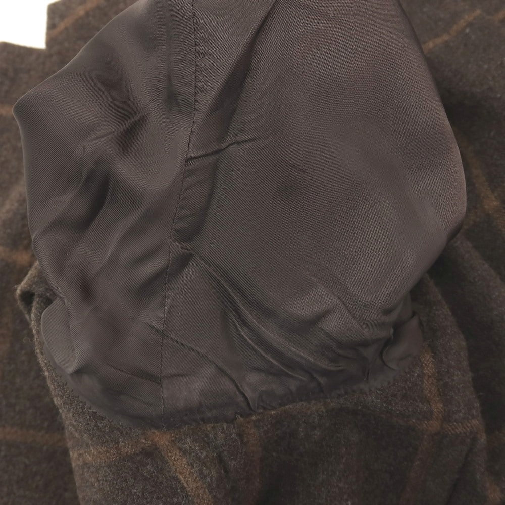 【中古】リングヂャケット RING JACKET ウールアルパカ ウィンドウペーンチェック 3B テーラードジャケット ダークブラウンxブラウン【サイズ48】【 状態ランクC 】【 メンズ 】