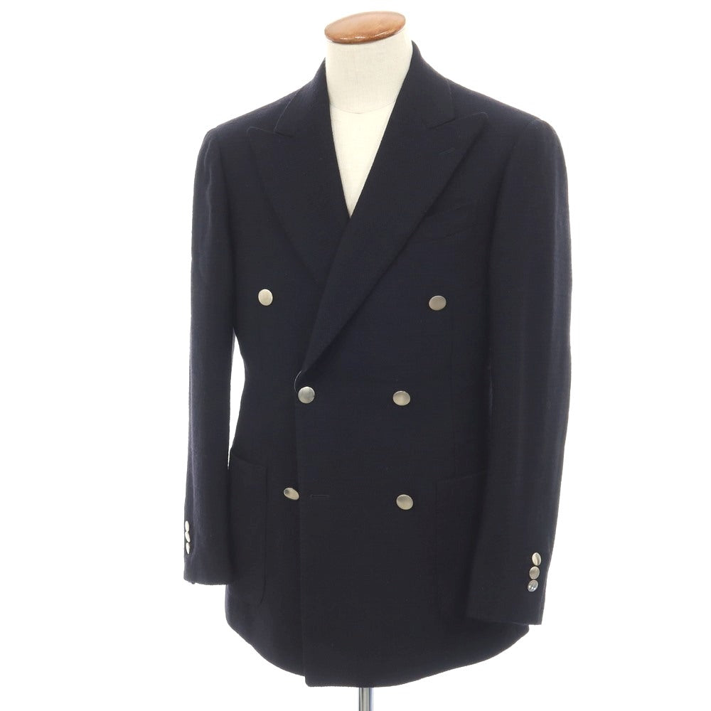 【中古】リングヂャケット RING JACKET New Balloon ウール ダブル6B テーラードジャケット ネイビー【サイズ48】【 状態ランクC 】【 メンズ 】