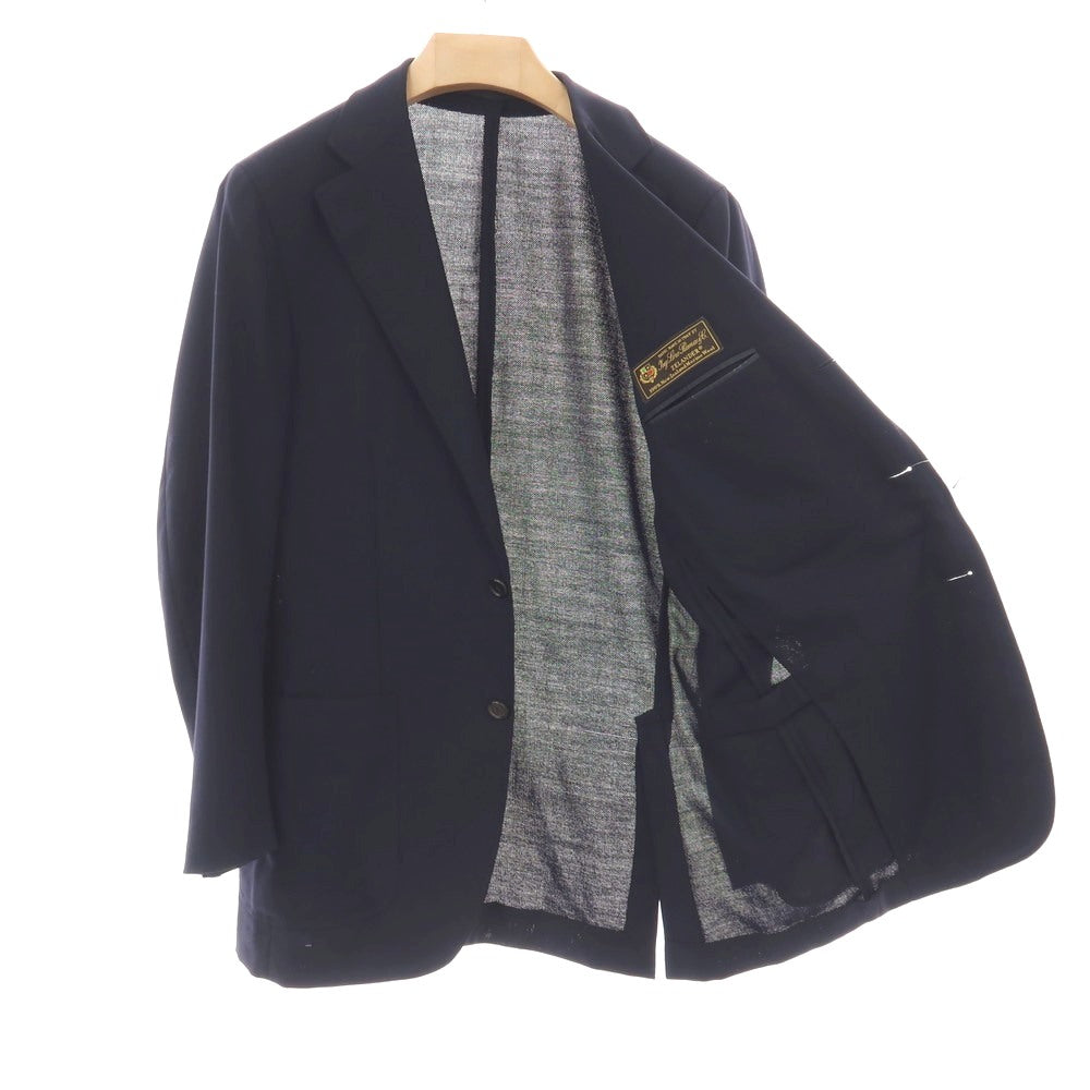 【中古】ラファエル カルーゾ CARUSO Raffaele Caruso ANGELO MARINO NAPOLI別注 ウール 3B テーラードジャケット ネイビー【サイズ48】【 状態ランクC 】【 メンズ 】