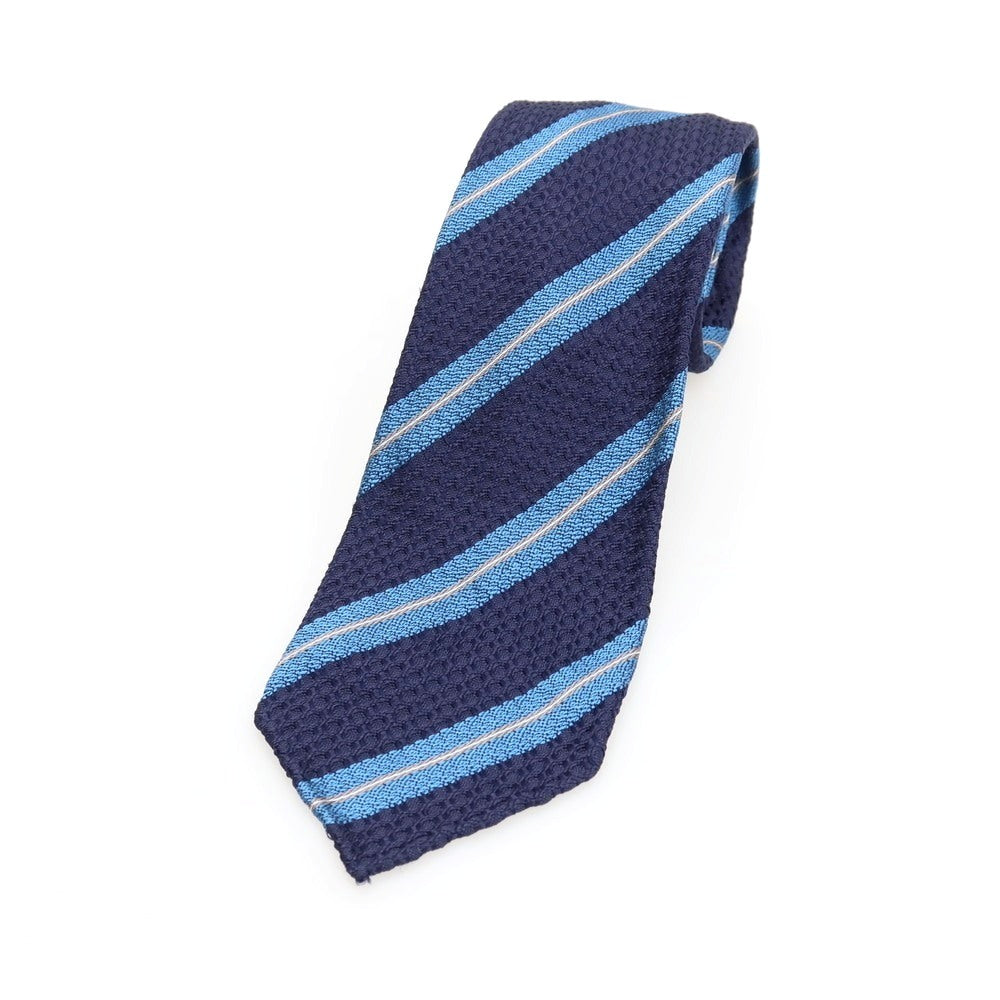 【中古】タイユアタイ TIE YOUR TIE シルク ストライプ柄ネクタイ ネイビーxブルー【 状態ランクB 】【 メンズ 】