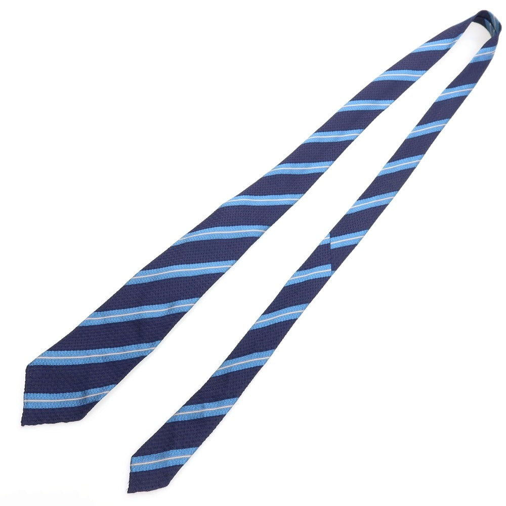 【中古】タイユアタイ TIE YOUR TIE シルク ストライプ柄ネクタイ ネイビーxブルー【 状態ランクB 】【 メンズ 】