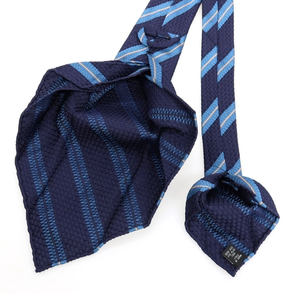 【中古】タイユアタイ TIE YOUR TIE シルク ストライプ柄ネクタイ ネイビーxブルー【 状態ランクB 】【 メンズ 】