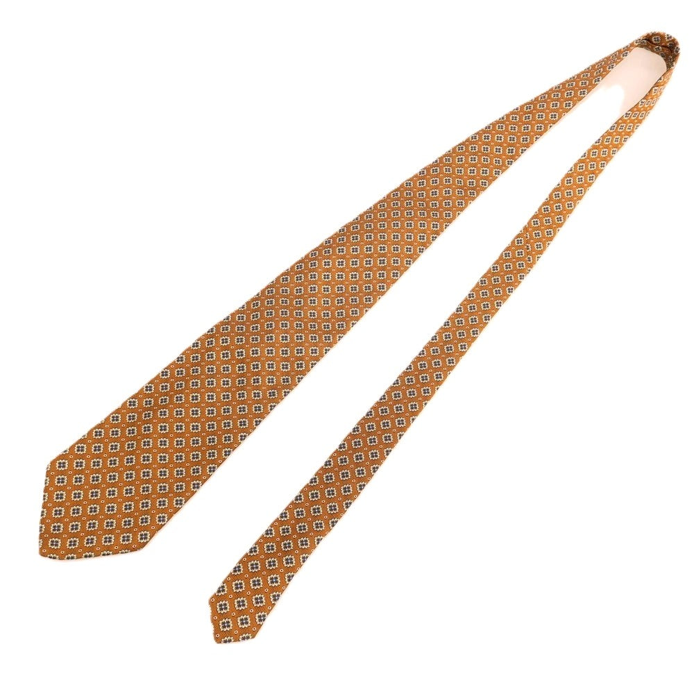 【中古】タイユアタイ TIE YOUR TIE シルク 小紋柄ネクタイ ライトブラウン【 状態ランクB 】【 メンズ 】