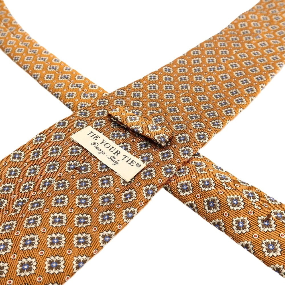 【中古】タイユアタイ TIE YOUR TIE シルク 小紋柄ネクタイ ライトブラウン【 状態ランクB 】【 メンズ 】